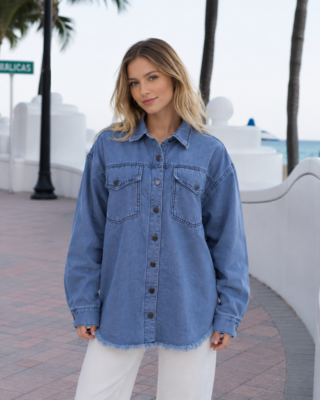 BEACH GIRL DENIM JACKET - Denim - jacket