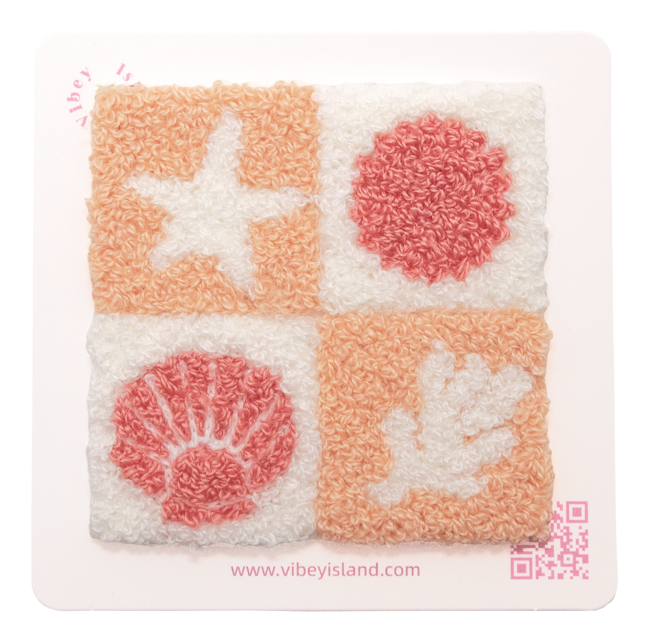 PINK OCEAN LIFE EMBROIDERY PATCH