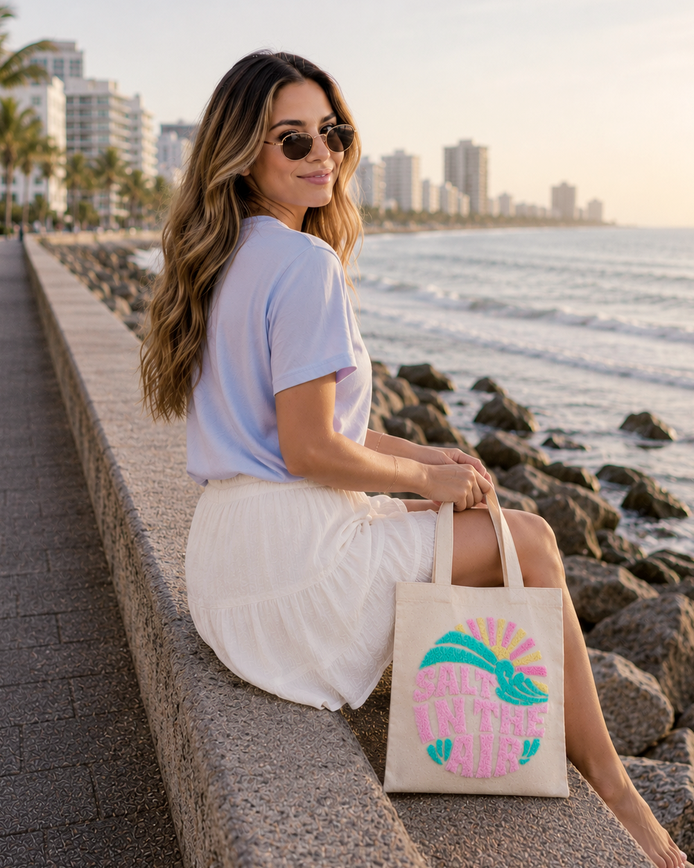 SALT IN THE AIR TOTE BAG FUZZY - 11.8 x 13’’ - BAGS