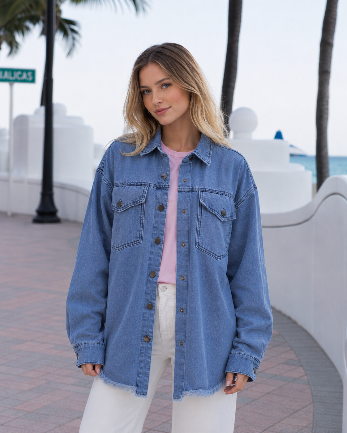 BEACH GIRL DENIM JACKET - Denim - jacket