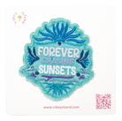 BLUE FOREVER CHASING SUNSETS EMBROIDERY PATCH