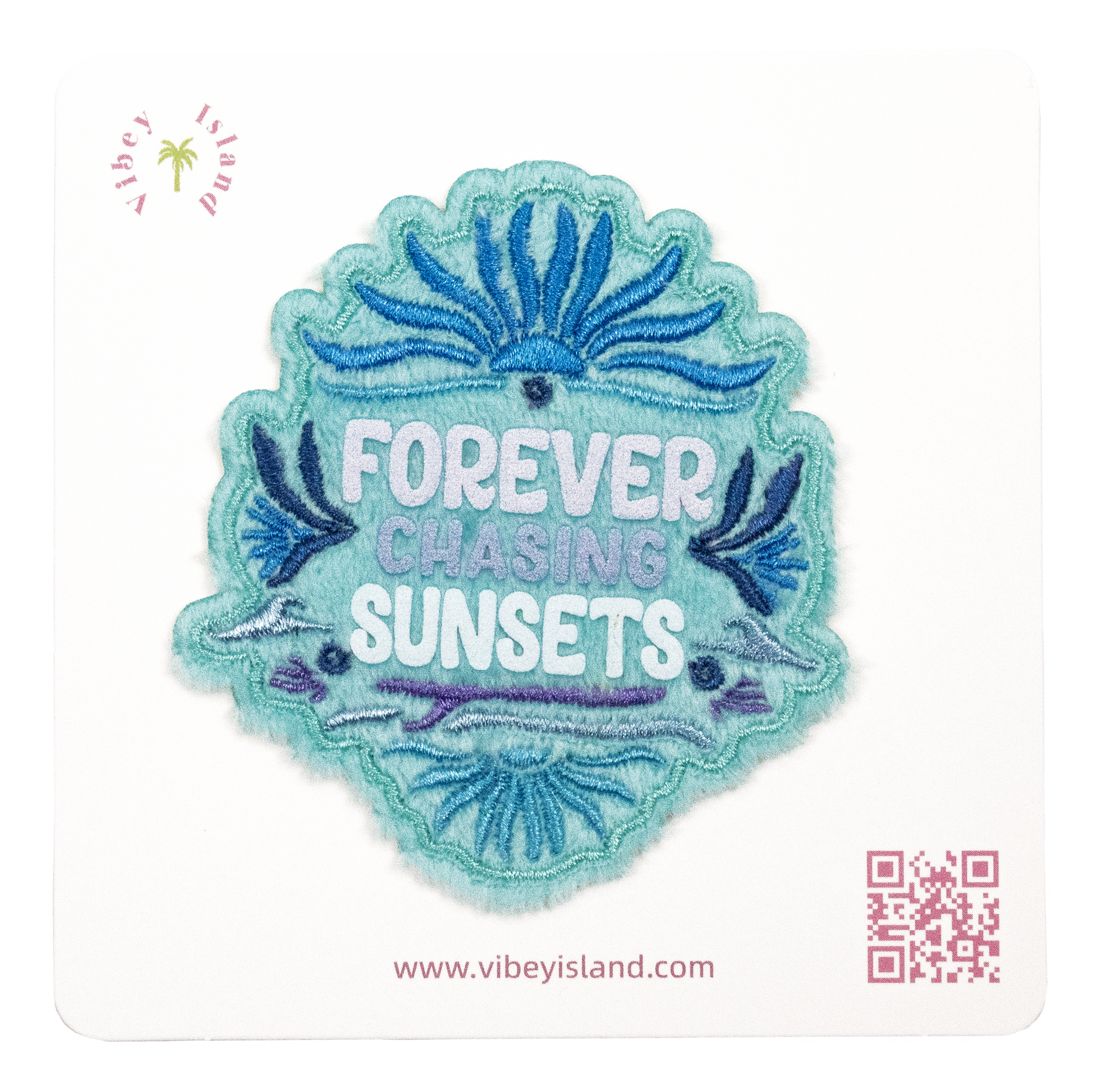 BLUE FOREVER CHASING SUNSETS EMBROIDERY PATCH