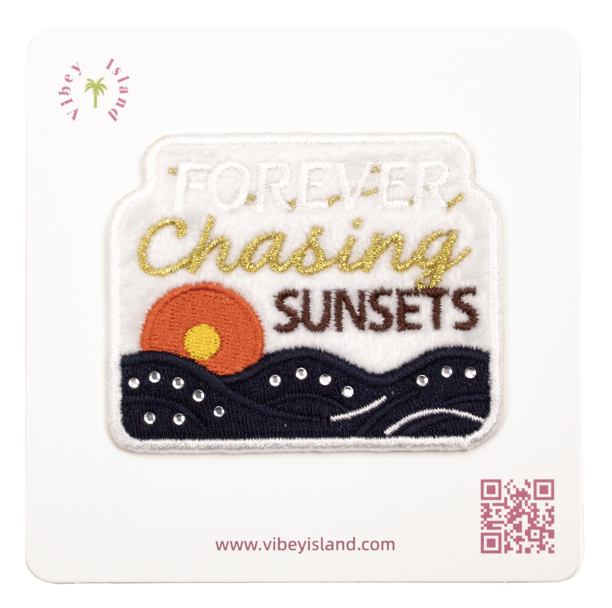 FOREVER CHASING SUNSETS GLOW EMBROIDERY PATCH
