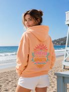 FOREVER CHASING SUNSETS SURF BO HOODIE - S / Peach - Hoodie