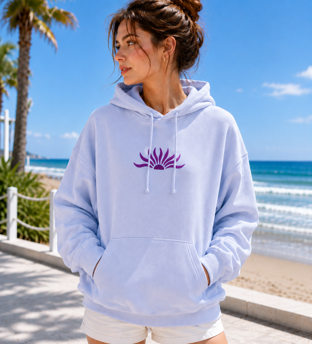 FOREVER CHASING SUNSETS SURF PURPLE BO HOODIE - Hoodie