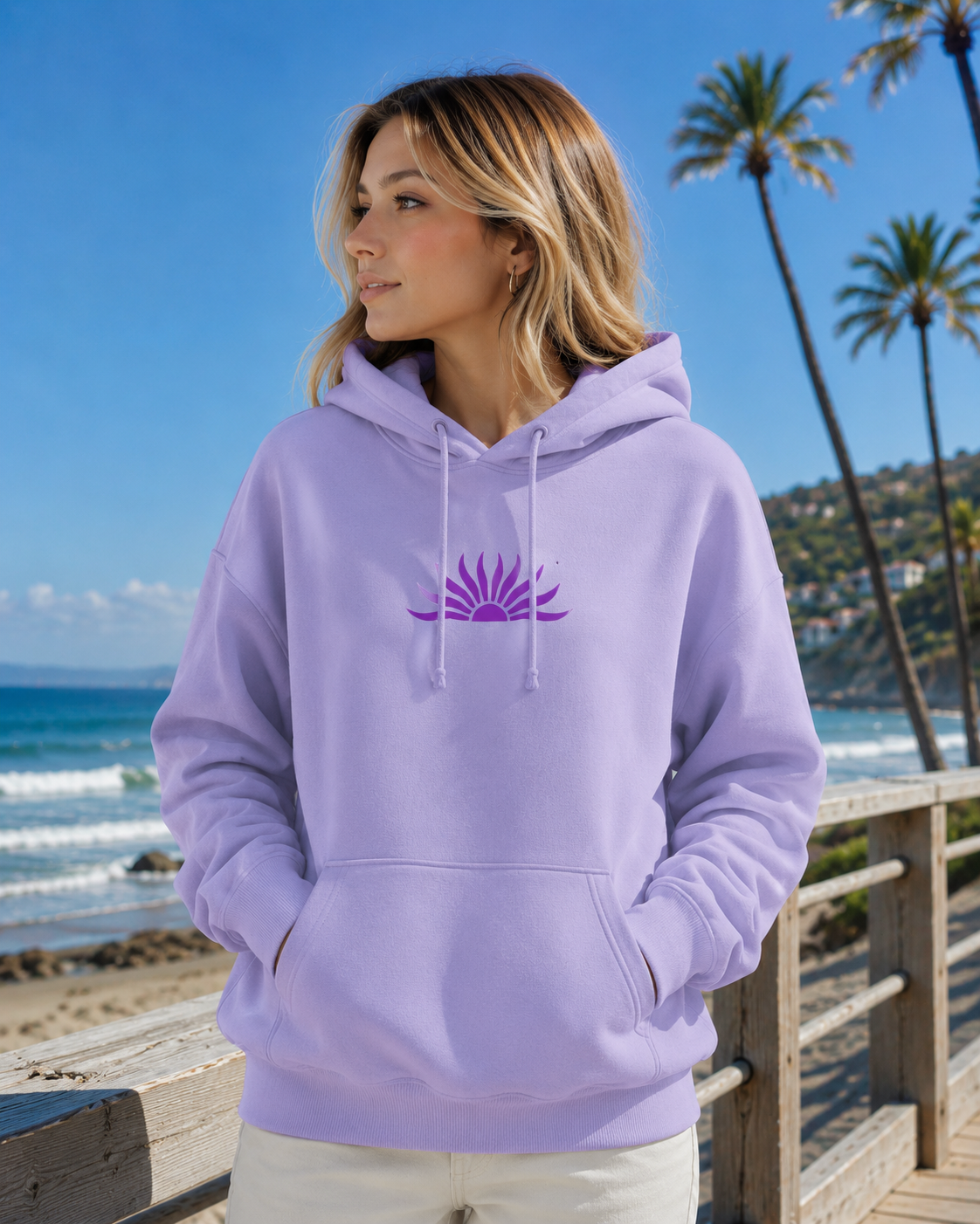 FOREVER CHASING SUNSETS SURF PURPLE BO HOODIE - Hoodie