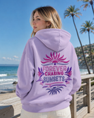 FOREVER CHASING SUNSETS SURF PURPLE BO HOODIE - S / LILAC - Hoodie