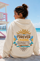 FOREVER CHASING SUNSETS SURF TAN BO HOODIE - S / Beige - Hoodie