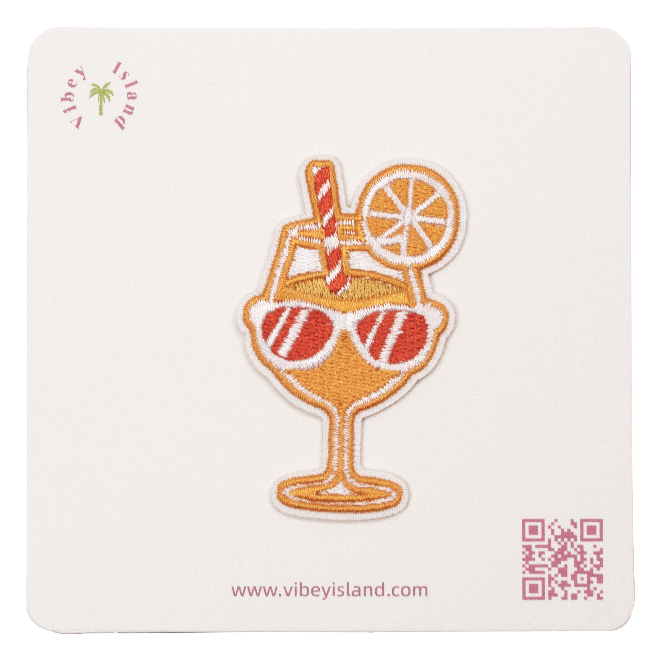 ORANGE DRINK EMBROIDERY PATCH