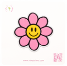 PINK FLOWER EMBROIDERY PATCH