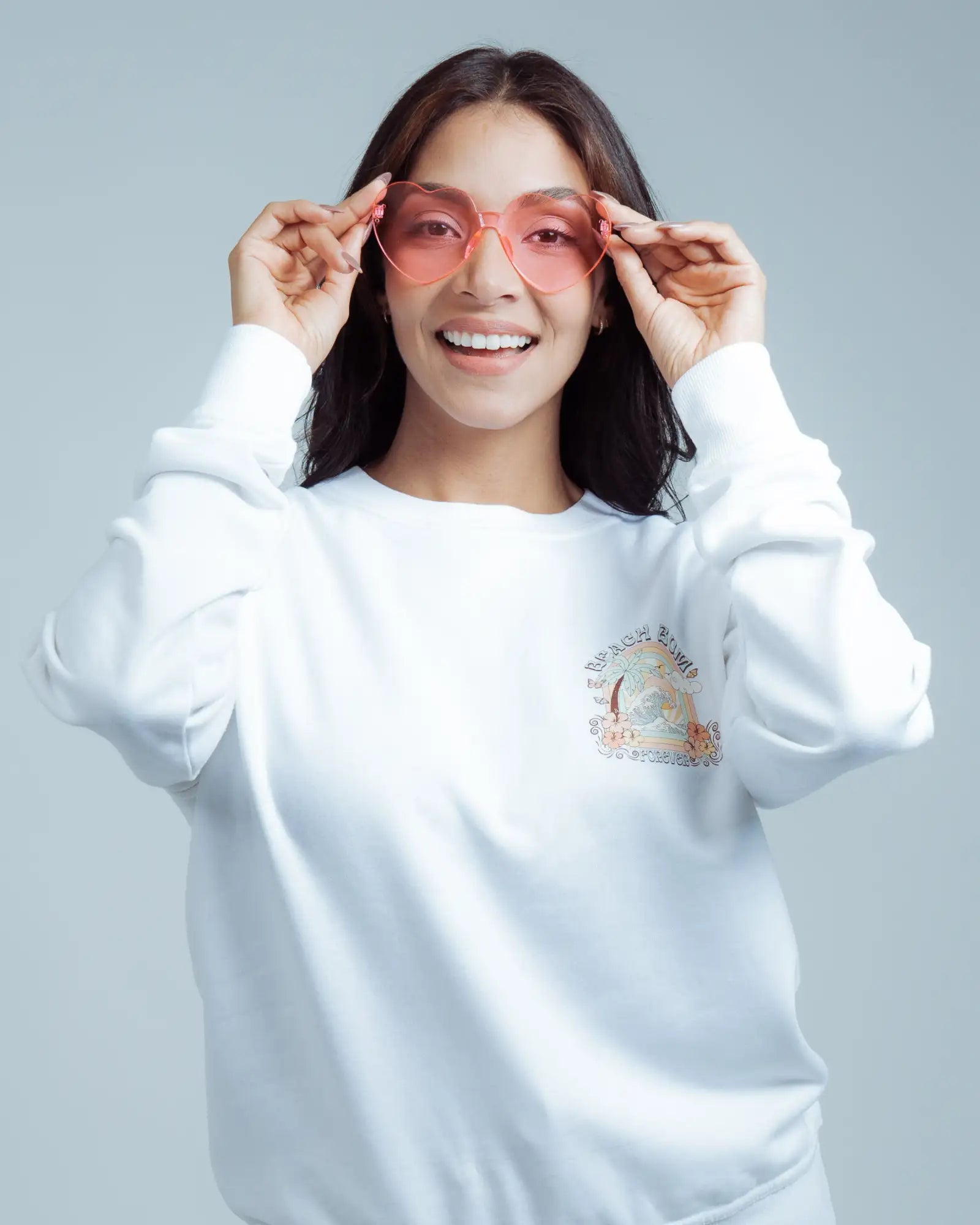 Pink heart-shaped sunglasses
