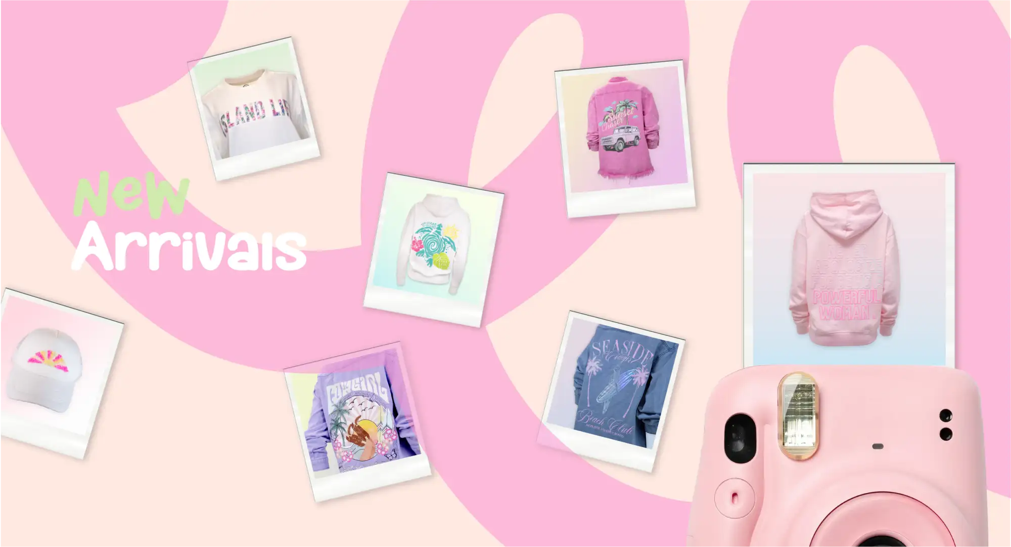 Pink instant camera