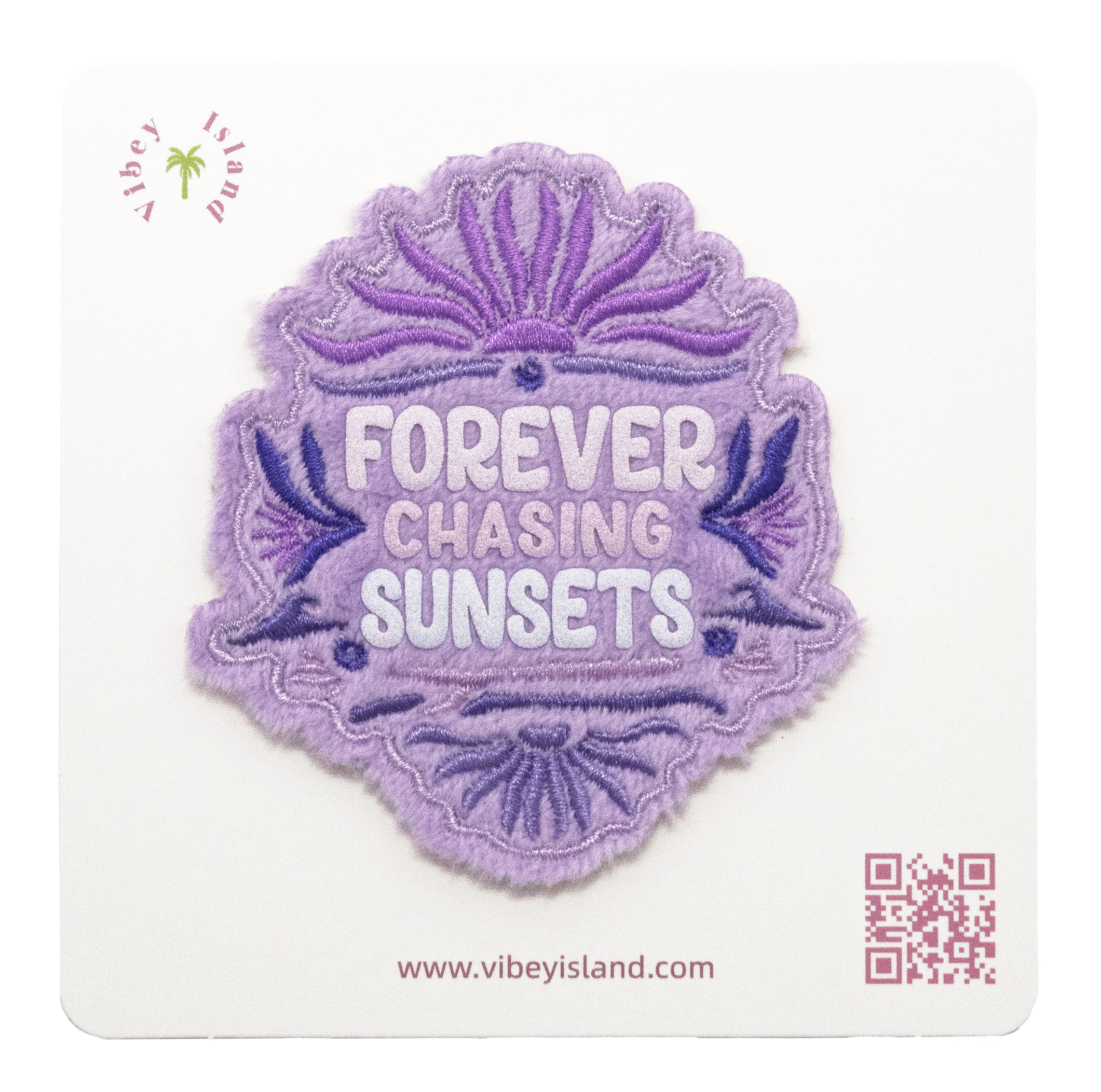 PURPLE FOREVER CHASING SUNSETS EMBROIDERY PATCH