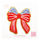 RED BOW EMBROIDERY PATCH