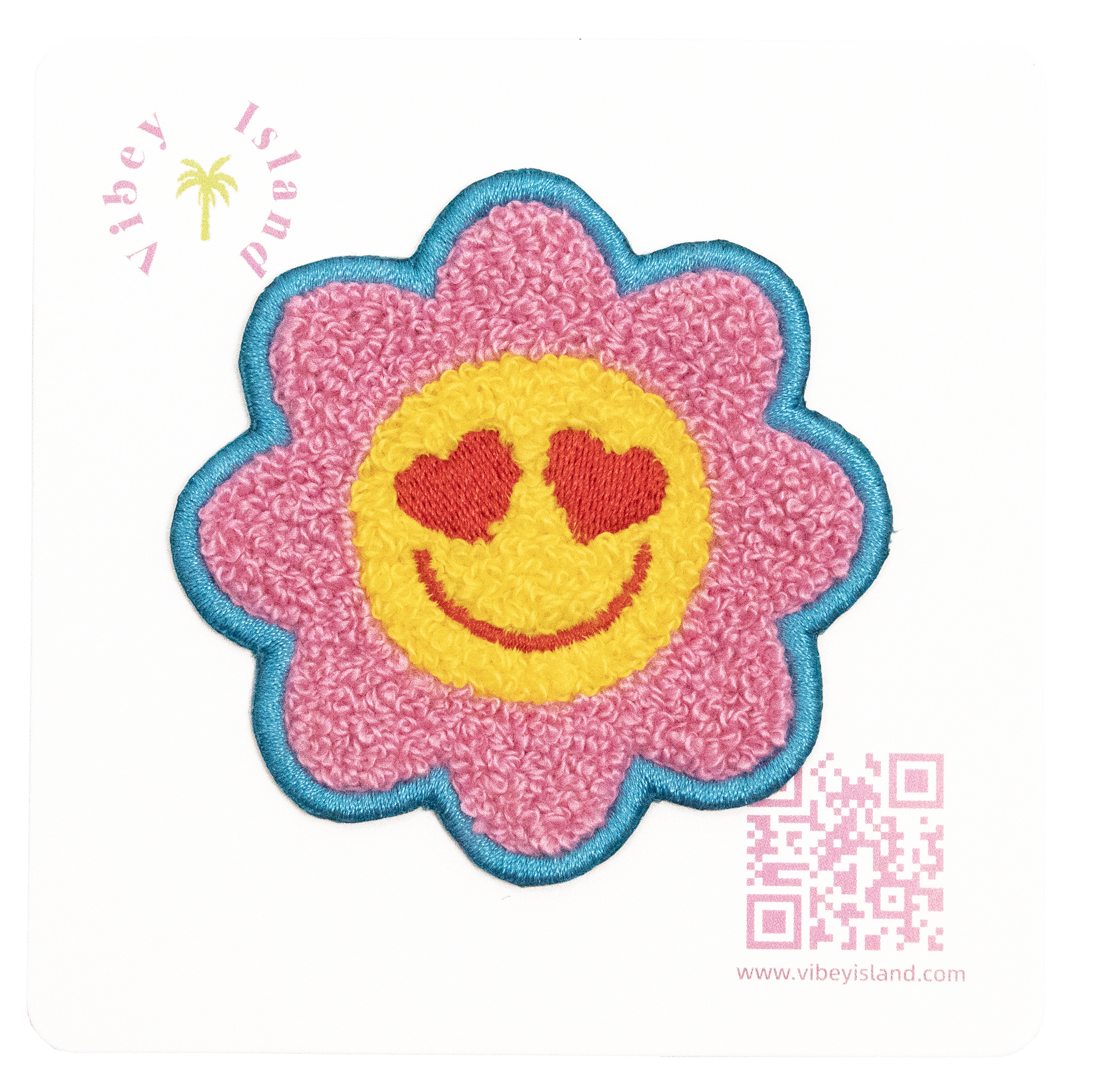 SMILE FLOWER EMBROIDERY PATCH