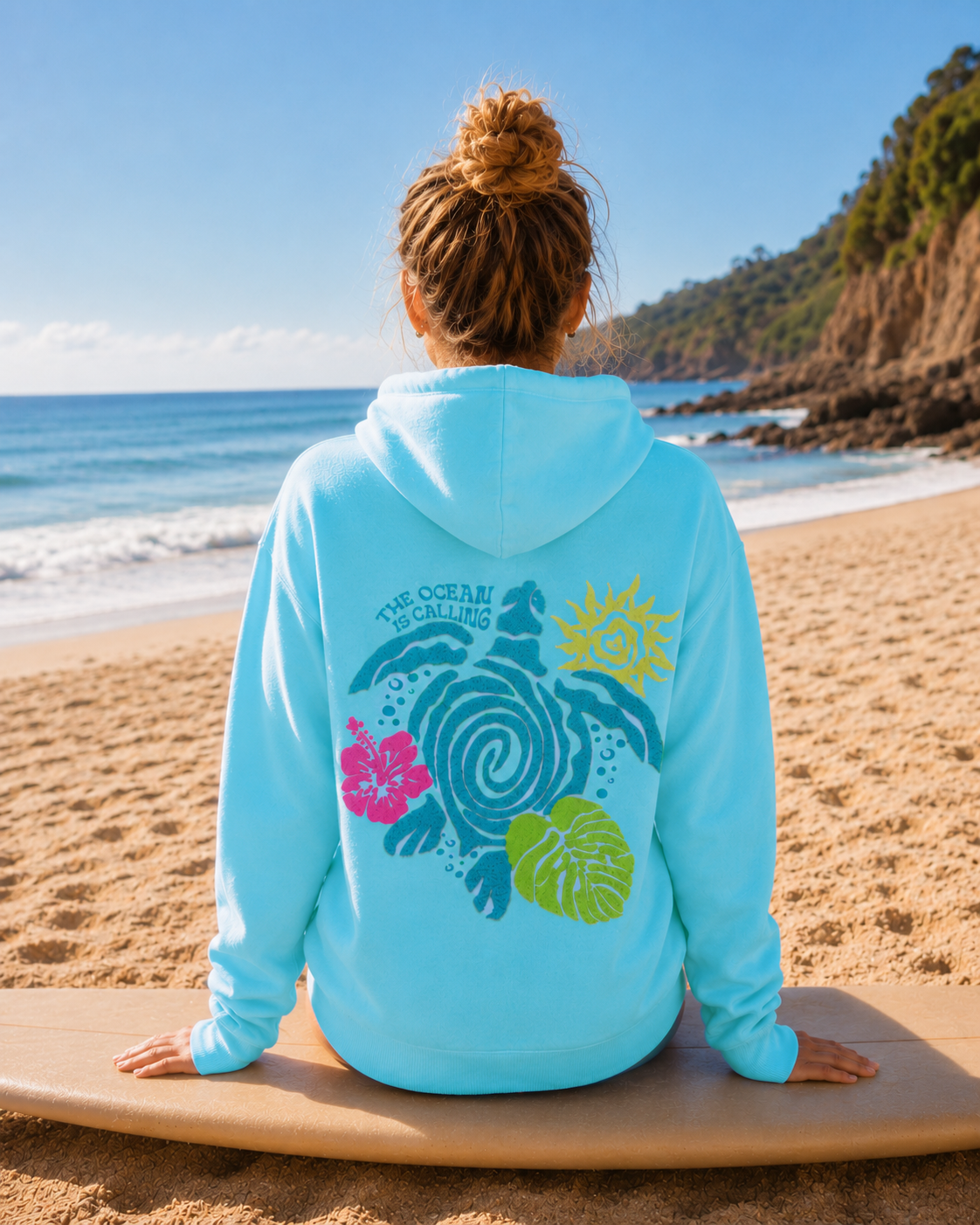 THE OCEAN IS CALLING HOODIE - S / SKY BLUE - Hoodie